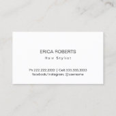 Hair Stylist Gold Script Modern Black Floral Visitekaartje (Achterkant)