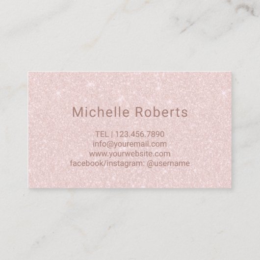 Hair Stylist Gold Typography Blush Roos Gold Visitekaartje (Achterkant)