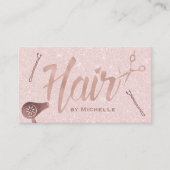 Hair Stylist Gold Typography Blush Roos Gold Visitekaartje (Voorkant)