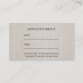 Hair Stylist Gold Typography Linen Appointment Afsprakenkaartje (Achterkant)