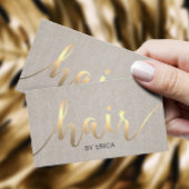 Hair Stylist Gold Typography Linen Appointment Afsprakenkaartje