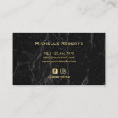 Hair Stylist Gold Typography Modern marble Salon Visitekaartje (Achterkant)
