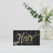 Hair Stylist Gold Typography Modern marble Salon Visitekaartje (Staand voorkant)