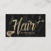 Hair Stylist Gold Typography Modern marble Salon Visitekaartje (Voorkant)