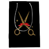HAIR stylist golden glitter scissenkaart Medium Cadeauzakje (Voorkant)