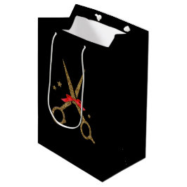 HAIR stylist golden glitter scissenkaart Medium Cadeauzakje