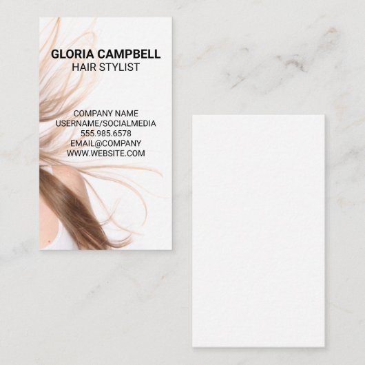 Hair Stylist | Haar in de wind Visitekaartje (Voorkant / Achterkant)