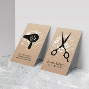 Hair Stylist Hair Salon  Floral Rustic Visitekaartje