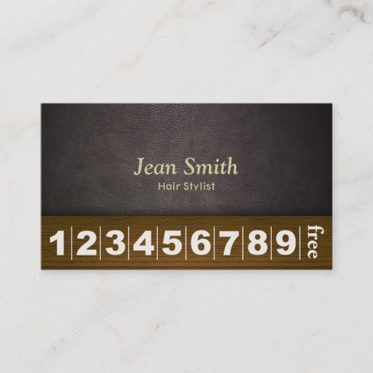 Hair Stylist Hair Salon Leather & Wood Loyalty (Voorkant)