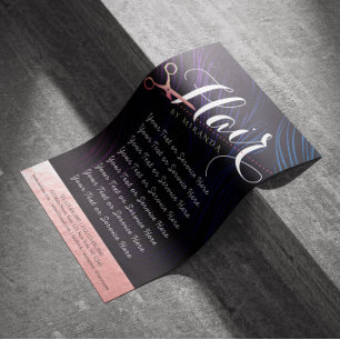 Hair Stylist Hairdresser Beauty Roos Gold Scissors Flyer