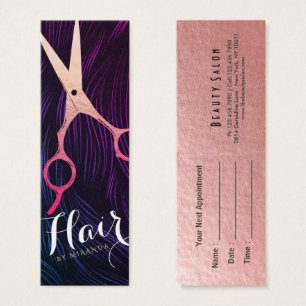 Hair Stylist Hairdresser Beauty Roos Gold Scissors Mini Visitekaartjes
