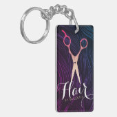 Hair Stylist Hairdresser Beauty Roos Gold Scissors Sleutelhanger (Voorkant Links)