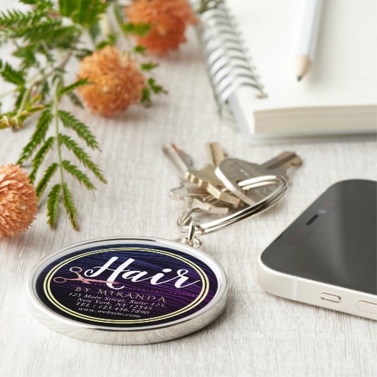 Hair Stylist Hairdresser Beauty Roos Gold Scissors Sleutelhanger (Zijkant)