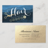 Hair Stylist Hairdresser Blue Gold Scissor Loyalty (Voorkant / Achterkant)