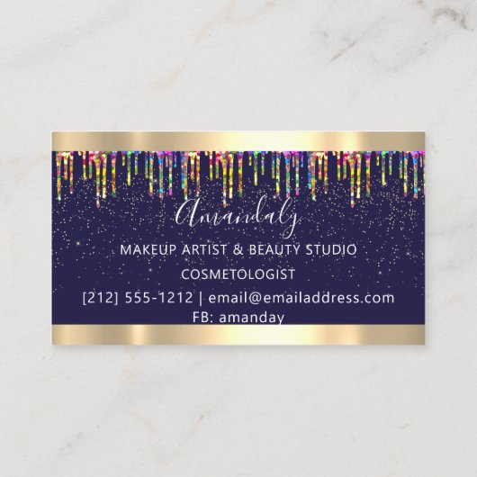 Hair Stylist Hairdresser Coiffeur Rainbow Scissors Visitekaartje (Achterkant)