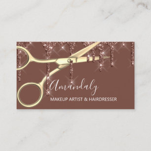 Hair Stylist Hairdresser Gold Scissors Coiffeur Visitekaartje