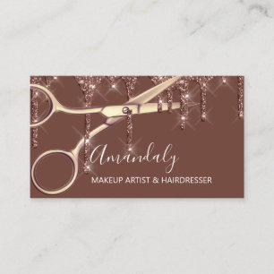 Hair Stylist Hairdresser Gold Scissors Coiffeur Visitekaartje