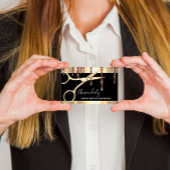 Hair Stylist Hairdresser Golden Scissors Black Visitekaartje