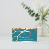 Hair Stylist Hairdresser Golden Scissors Blauwgroe Visitekaartje (Staand voorkant)