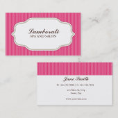 Hair Stylist Hairdresser Salon Pink Elegant Retro Visitekaartje (Voorkant / Achterkant)