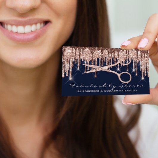 Hair Stylist Hairdresser Scissors Roos Drift Navy Visitekaartje