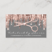 Hair Stylist Hairdresser Scissors Roos Drip Grey Visitekaartje (Voorkant)