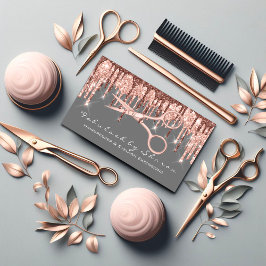 Hair Stylist Hairdresser Scissors Roos Drip Grey Visitekaartje