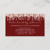 Hair Stylist Hairdresser Scissors Roos Drip Maroon Visitekaartje (Achterkant)