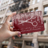 Hair Stylist Hairdresser Scissors Roos Drip Maroon Visitekaartje