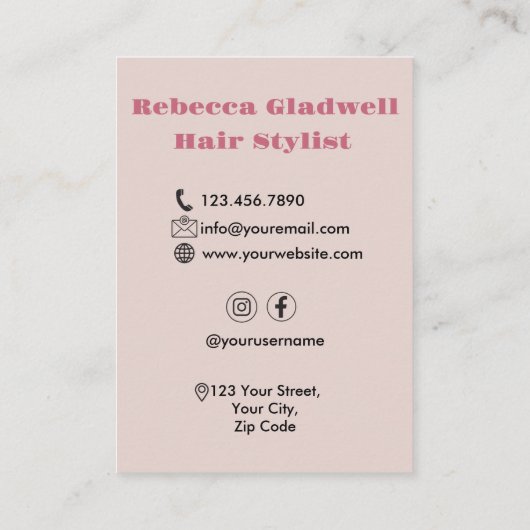 Hair Stylist Hairdresser Visitekaartje (Achterkant)