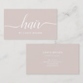 Hair Stylist Handwrite minimalist Champagne Visitekaartje (Voorkant / Achterkant)