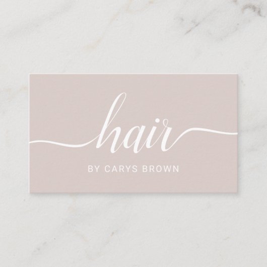Hair Stylist Handwrite minimalist Champagne Visitekaartje (Voorkant)