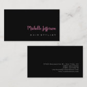 Hair Stylist Handwtitten Script Gray Pink Trendy Visitekaartje (Voorkant / Achterkant)
