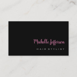 Hair Stylist Handwtitten Script Gray Pink Trendy Visitekaartje