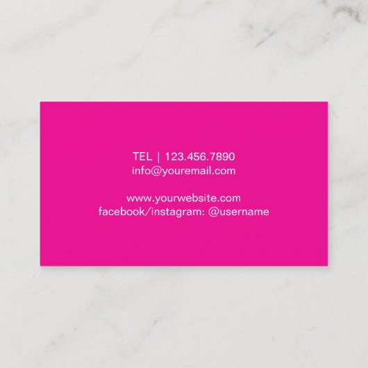 Hair Stylist Hot Pink Silver Glitter Scissor Salon Visitekaartje (Achterkant)