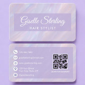 Hair Stylist Iridescent QR Code Professional Visitekaartje