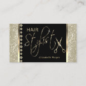 Hair Stylist - Ivory Glitter en Diamonds Visitekaartje (Voorkant)