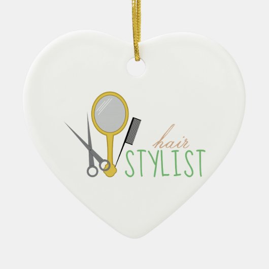 Hair Stylist Keramisch Ornament (Voorkant)