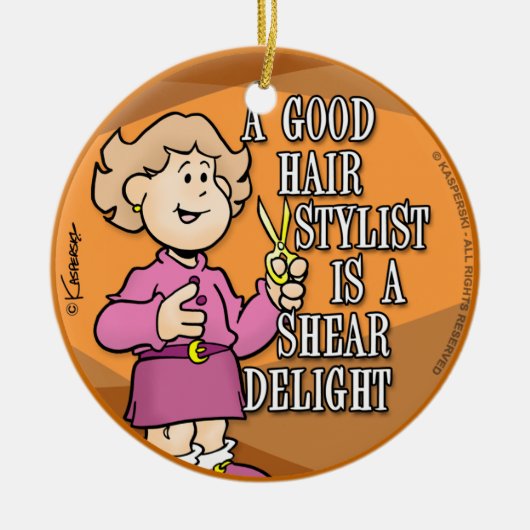 Hair Stylist Keramisch Ornament (Voorkant)