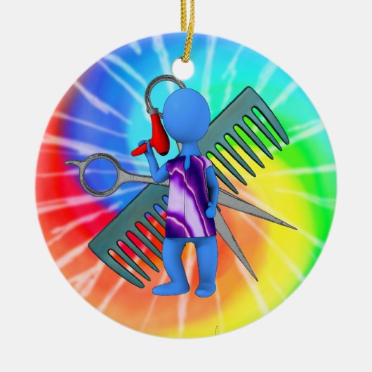 Hair Stylist Keramisch Ornament (Voorkant)