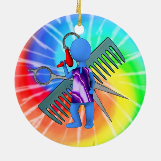 Hair Stylist Keramisch Ornament (Achterkant)
