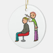 Hair Stylist Keramisch Ornament (Links)