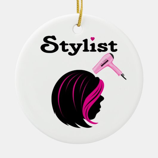 Hair Stylist Keramisch Ornament (Voorkant)