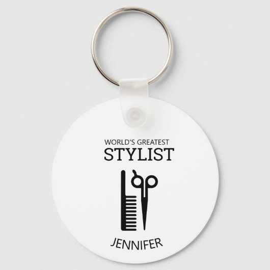 Hair Stylist Keyring Sleutelhanger (Achterkant)