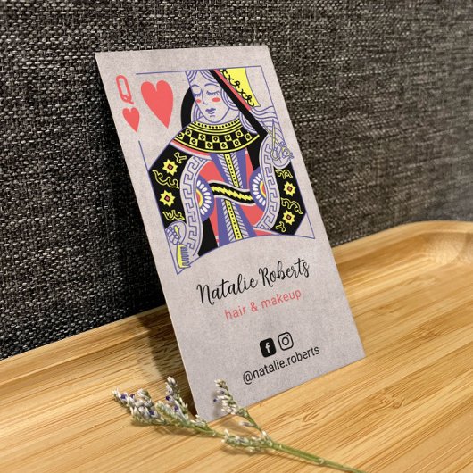 Hair Stylist  koningin van harten Beauty Salon Visitekaartje