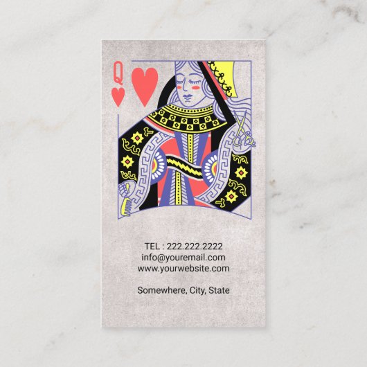 Hair Stylist  koningin van harten Beauty Salon Visitekaartje (Achterkant)