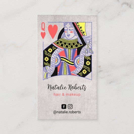 Hair Stylist  koningin van harten Beauty Salon Visitekaartje (Voorkant)