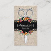 Hair Stylist  Lace & Burlap-afspraak Afsprakenkaartje (Voorkant)