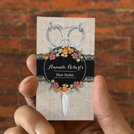 Hair Stylist  Lace & Burlap-afspraak Afsprakenkaartje