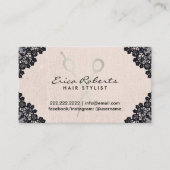 Hair Stylist Laced Blush Pink Appointment Afsprakenkaartje (Voorkant)